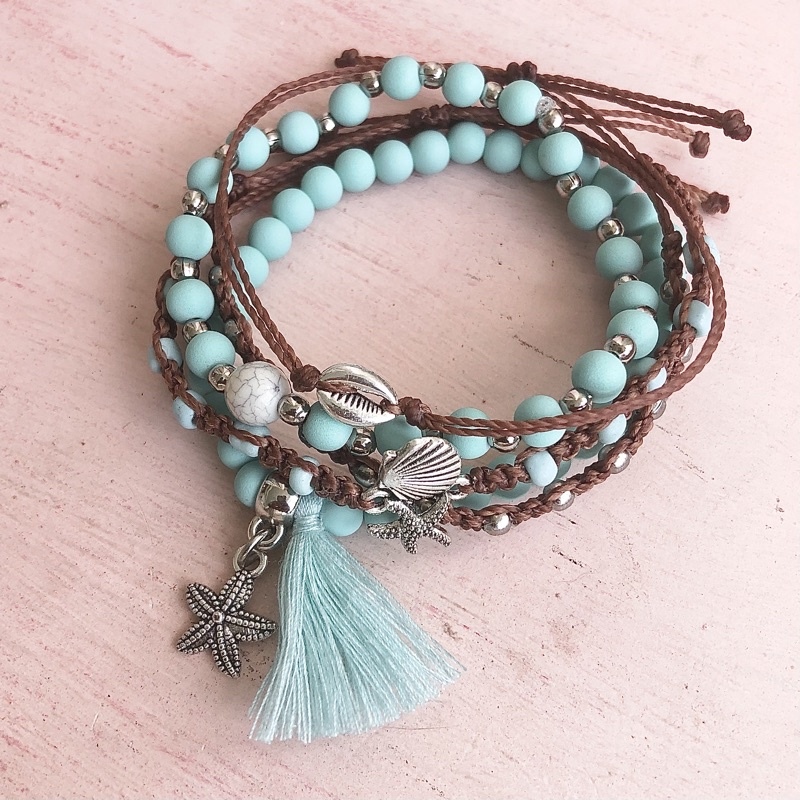 Pulseiras Turquesa com Pingentes